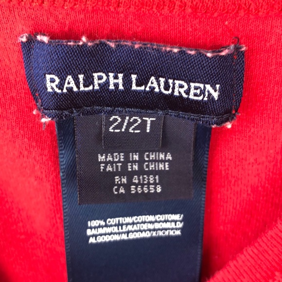 Ralph Lauren Ruffle Tank Floral Toddler Girl Red - Picture 7 of 7